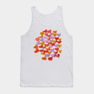 Watercolor melting hearts - retro Tank Top